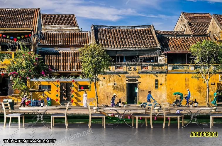 Tranh dán tường phố cổ Hội AnADHDP09004 - Tranh tường chất lượng cao